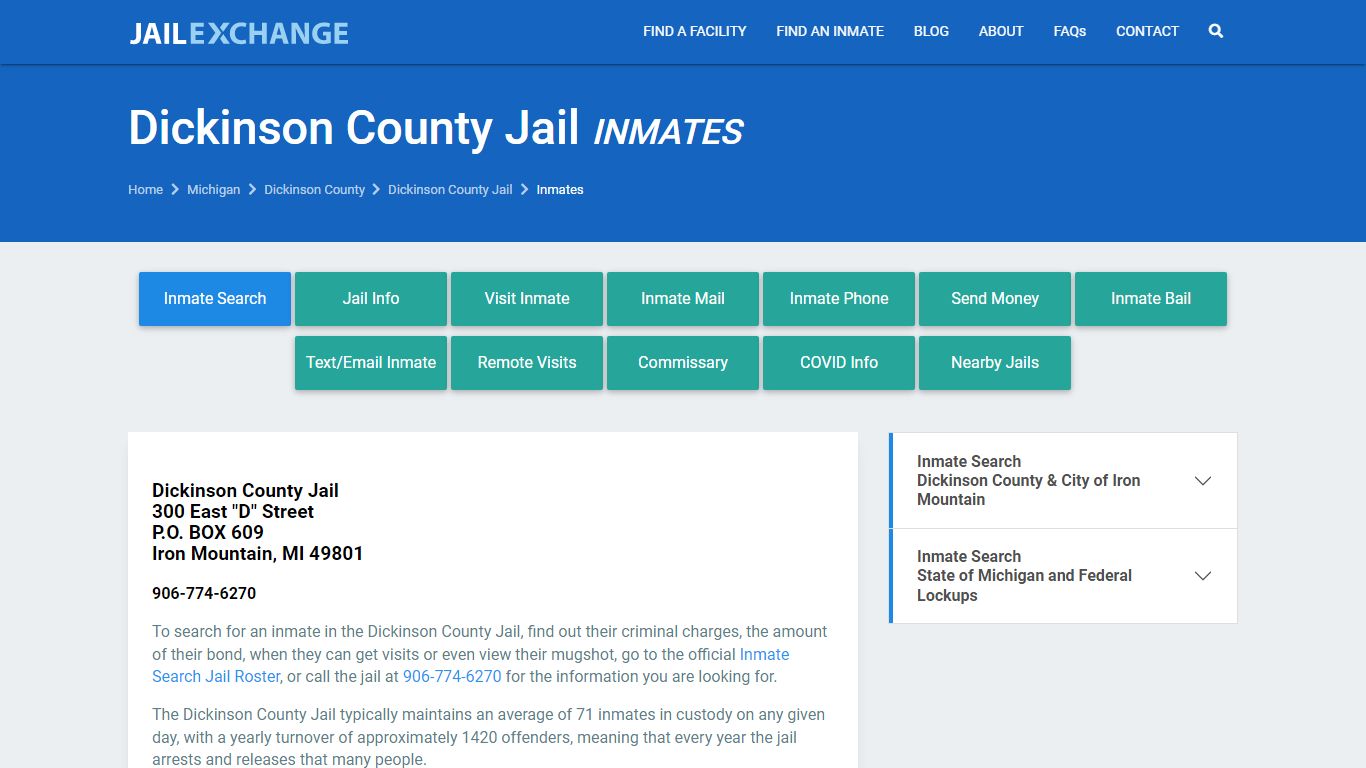 Dickinson County Jail Inmates | Arrests | Mugshots | MI