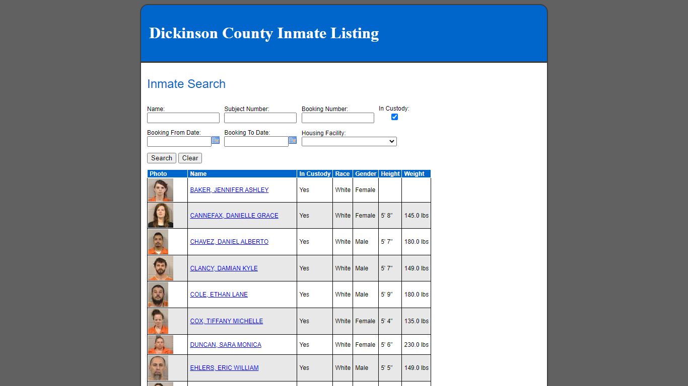 Inmate Search - dkcokslaw.org